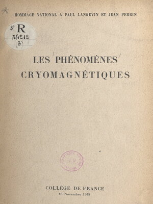 cover image of Les phénomènes cryomagnétiques
